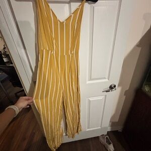 Yellow Striped Jumpsuit